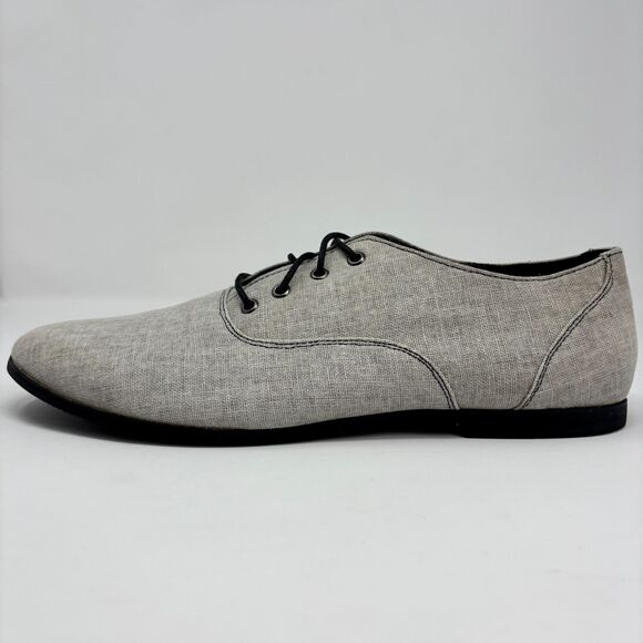 Bed Stu Shoes Men 10.5 Gray Leather Oxford Lace Up Casual Preppy Dress Plain Toe - Picture 1 of 12
